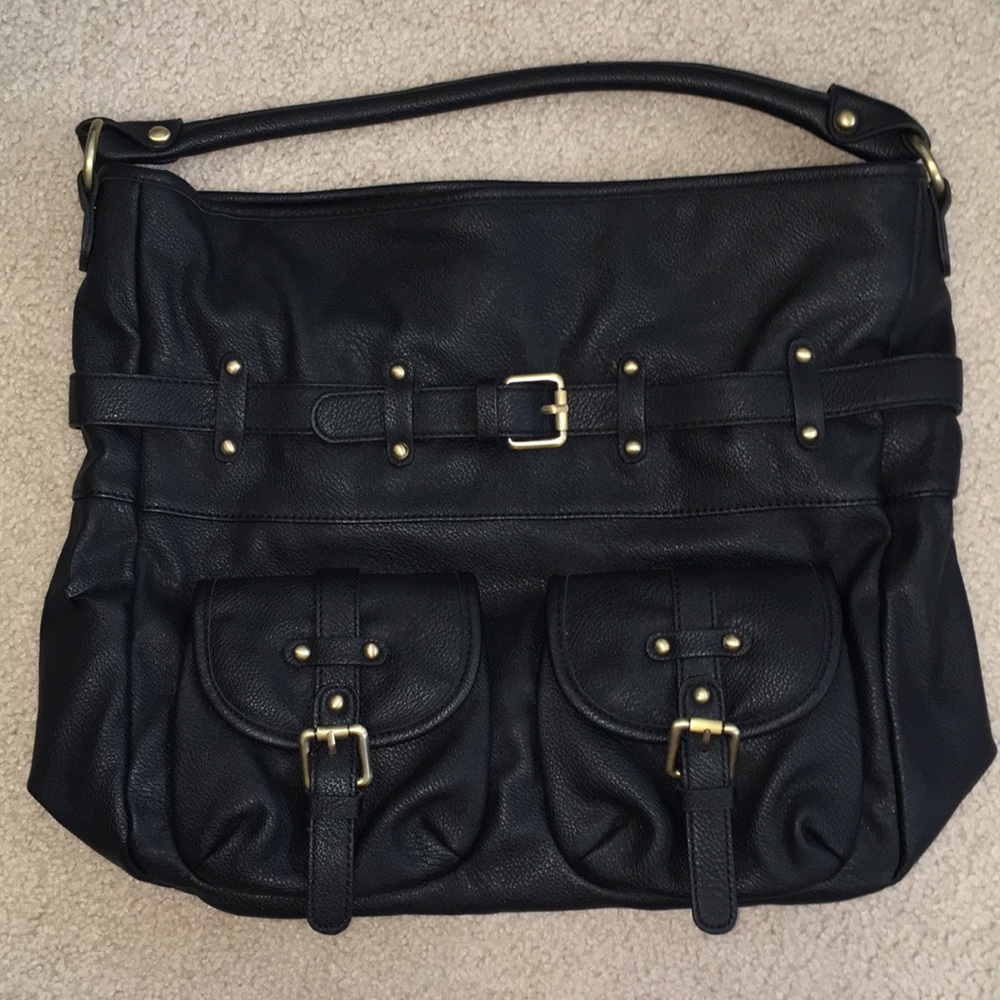 Faux Leather Black Bag